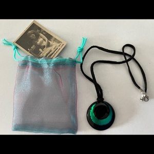 Amazing, Bright Teal Bullseye Necklace